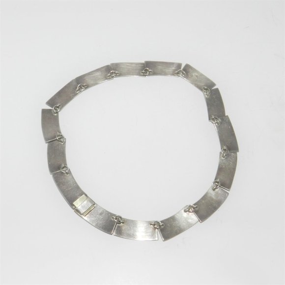 Vtg 70s  Mother Of Pearl Inlay Sterling Silver Necklace Signed Taxco DHS Mexico - Picture 5 of 8